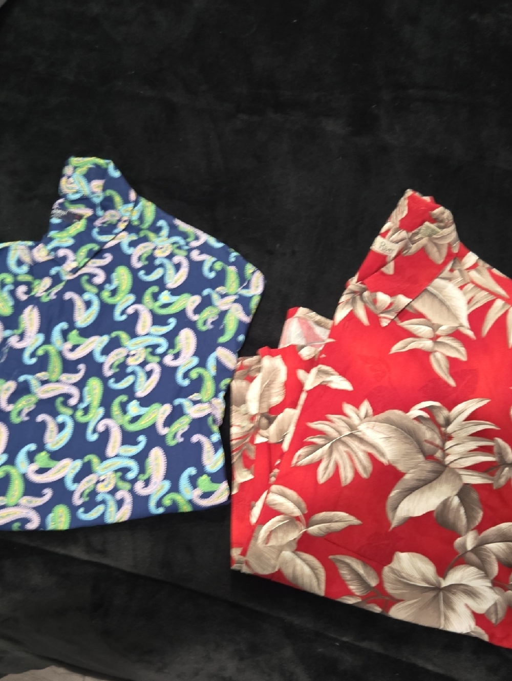 Daniel Cremieux Red and Navy Floral & Paisley Hawaiian Shirts